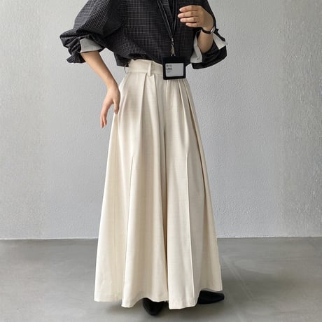 wide pleats long pants｜プリーツワイドロングパンツ（2color）　HC1037