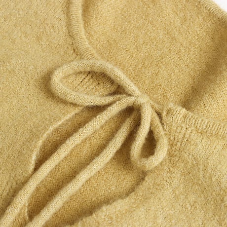 Tie Neck V-Neck Knit Pullover｜タイネックVネックニットトップス（3color）　HB1074