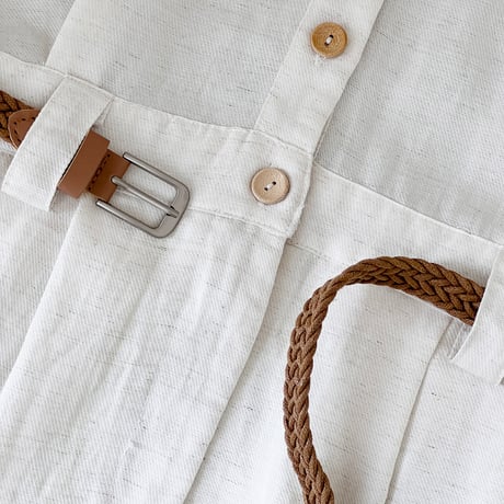 linen belt shirt onepiece｜ソフトリネンベルト付きシャツワンピース　HE1011