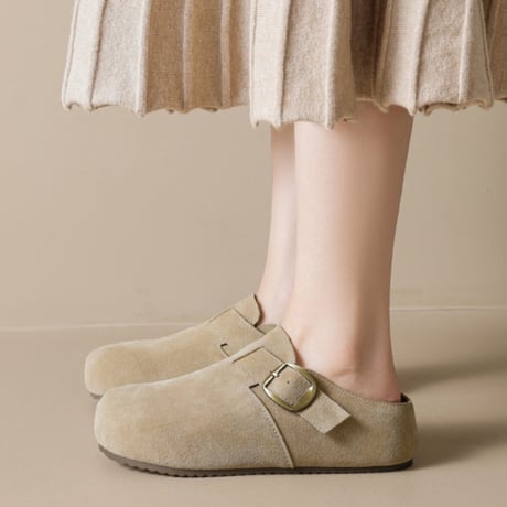 Soft Suede Buckle Shoes｜スエード調バックルフラットシューズ（3color）　 HG1011