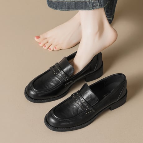 Studded Low Heel Loafer｜スタッズローヒールローファー　 HG1001