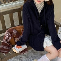 Hooded Duffle Knit Cardigan｜フードダッフルニットカーディガン（4color）　 HA1029