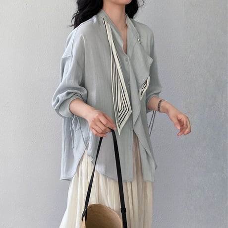 scarf tie airy blouse｜スカーフタイエアリーブラウス（2color）　HB1087