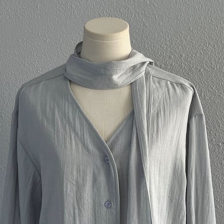 sheer chiffon tie blouse｜シアーシフォンタイブラウス（2color）　HB1086