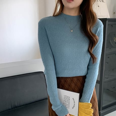 Crinkle Mockneck Top｜クリンクルモックネックトップス（6color）　HB1008