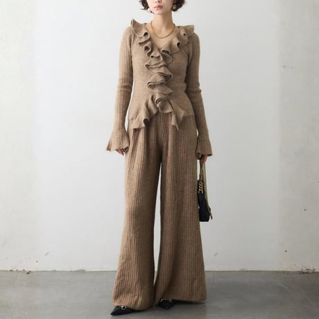 Frill Knit Set｜フロントフリルニットセットアップ（4color）　HF1012