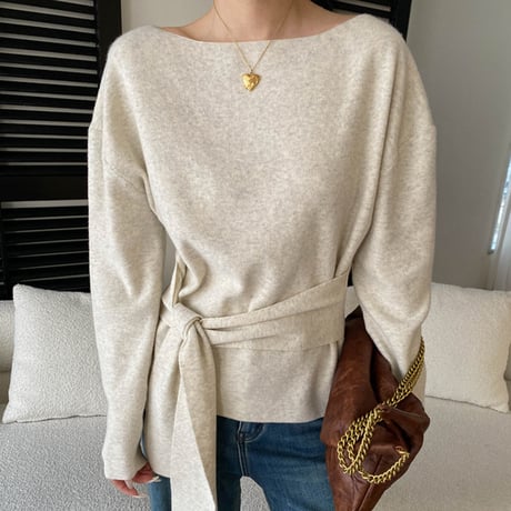 Soft Tie Waist Knit｜ソフトタイウエストニット（2color）　HB1037