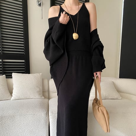 Soft Layer Knit Set｜ソフトレイヤーニット3点セット（3color）　HF1002
