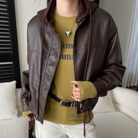 Hood Leather Jacket｜フードレザージャケット（2color）　 HA1033