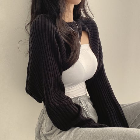 Twist Rib Knit Bolero｜ツイストリブニットボレロ（4color）　HB1083