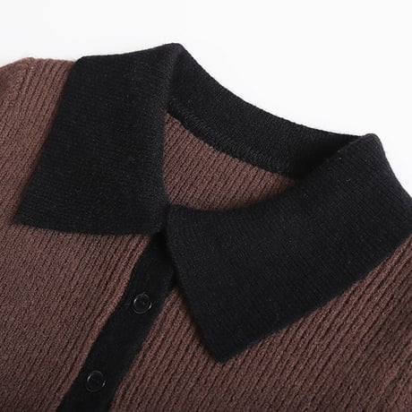 Soft Rib Polo Knit｜ ソフトリブポロカラーニットトップス （4color）　 HB1042