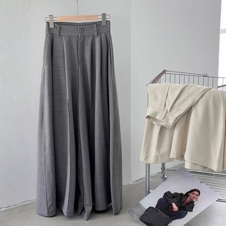 wide pleats long pants｜プリーツワイドロングパンツ（2color）　HC1037