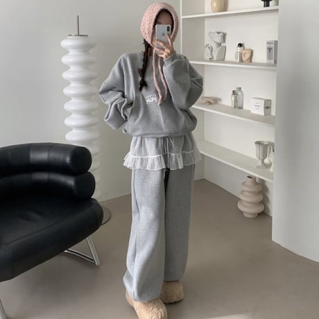 Frill Layer Sweat Set｜フリルレイヤードスウェットセット（2color）　HF1006