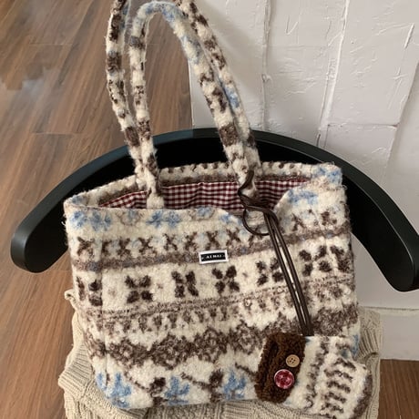 Soft Nordic Tote Bag｜ソフトノルディックボアトートバッグ　HH1019
