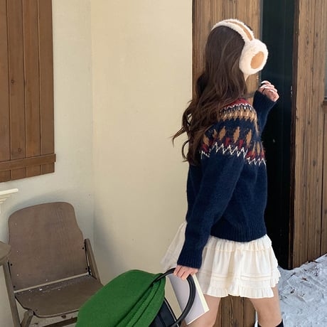 Nordic Pattern Cozy Knit｜ノルディックパターンコージーニット（2color）　HB1019