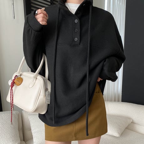 Button Highneck Pullover｜ ボタンハイネックプルオーバー （3color）　 HB1038