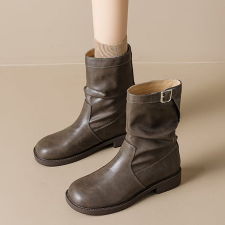 Soft Belt Ankle Boots｜ローヒールベルトアンクルブーツ（3color）　HG1013