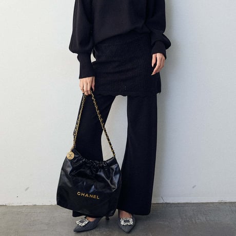 Layer Knit Set｜レイヤード風ニットセットアップ（3color）　HF1009