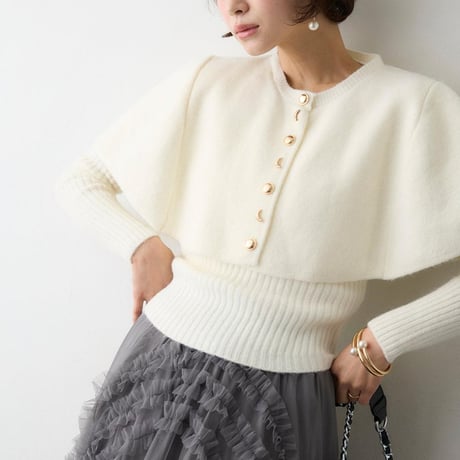 Cape Layered Knit Top｜ケープレイヤードニットトップス（3color）　 HF1011
