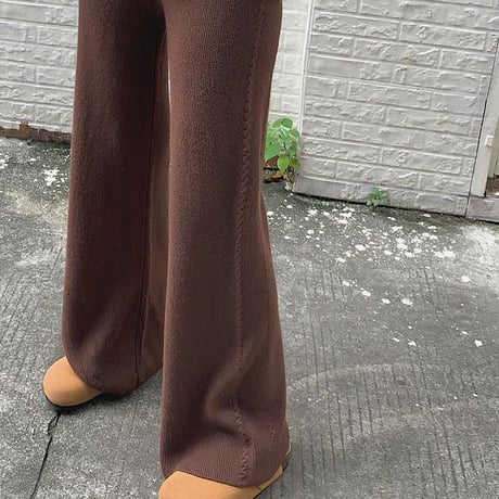Knit Wide Leg Pants｜ツイストラインニットワイドパンツ（7color）　HC1022