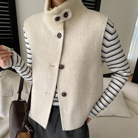 Layered Wool Set Coat｜レイヤードウールベスト＆ロングコートセット（4color）　 HF1001
