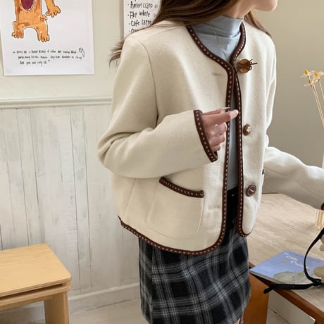 Vintage Trim Tweed Jacket｜ヴィンテージトリムツイードジャケット（2color）　 HA1028