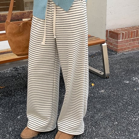 Soft Stripe Fleece Pants｜ソフトストライプフリースパンツ（2color）　HC1008