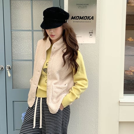 Fake Lamb Wool Fleece Vest｜フェイクラムウールフリースベスト（3color）　 HA1022