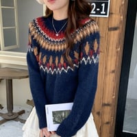 Nordic Pattern Cozy Knit｜ノルディックパターンコージーニット（2color）　HB1019