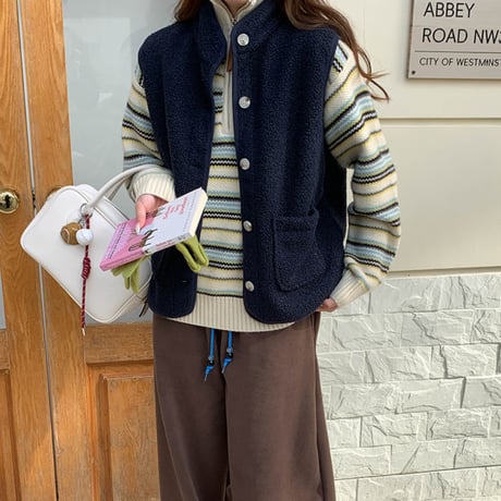 Fake Lamb Wool Fleece Vest｜フェイクラムウールフリースベスト（3color）　 HA1022