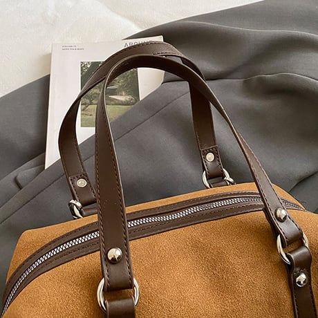 Suede Touch Mini Boston Bag｜スエード調ミニボストンバッグ（2color）　HH1030