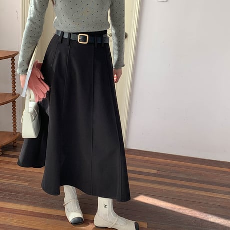 High Waist A-Line Long Skirt｜ハイウエストAラインロングスカート（2color）　HD1019