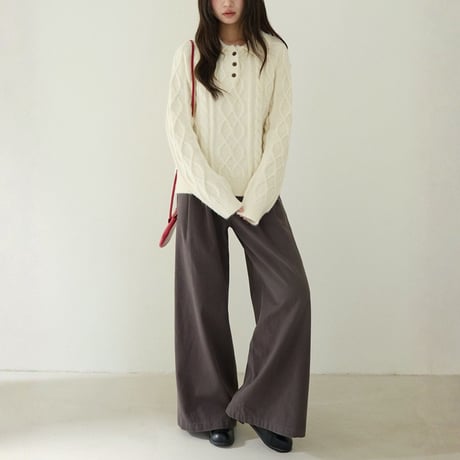 Tuck Wide Pants｜ハイウエストタックワイドパンツ（2color）　HC1031