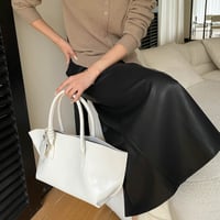 PU Leather A-Line Midi Skirt｜PUレザーAラインミディスカート　HD1014