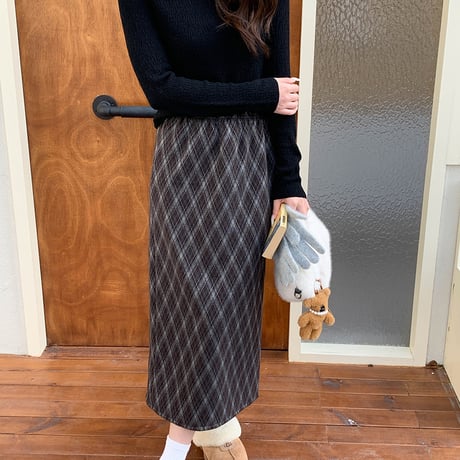 Soft Check Midi Skirt｜ソフトチェックミディスカート（3color）　HD1000