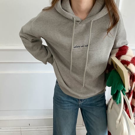 Warm Minimal Logo Hoodie｜刺繍ロゴミニマルフーディ（5color）　HB1000