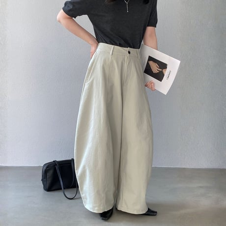wide curve tuck pants｜ワイドカーブタックパンツ（3color）　HC1034