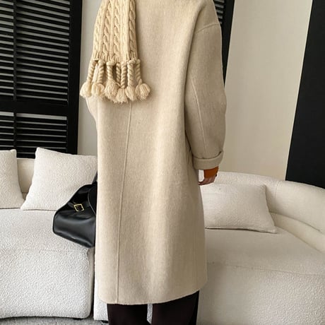Ribbon Wool Coat｜リボンウールロングコート（4color）　 HA1047