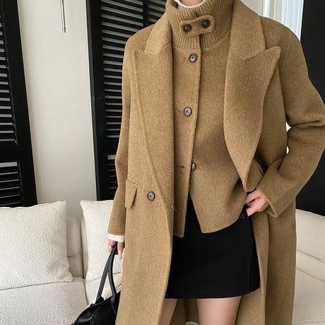 Layered Wool Set Coat｜レイヤードウールベスト＆ロングコートセット（4color）　 HF1001