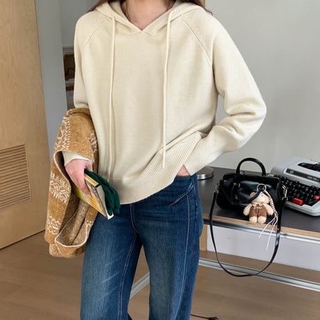Soft Cozy Hood Knit｜ソフトコージーフードニット（6color）　HB1017
