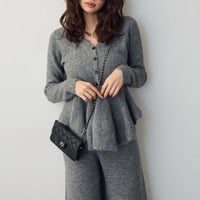 Knit Peplum Set｜フリルペプラムニットセットアップ（3color）　HF1010