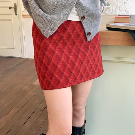 Diamond Wool Mini Skirt｜ダイヤ柄ウールミニスカート（3color）　HD1002