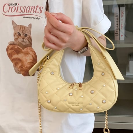 Pearl Ribbon Mini Bag｜パールリボンミニバッグ（4color）　HH1035