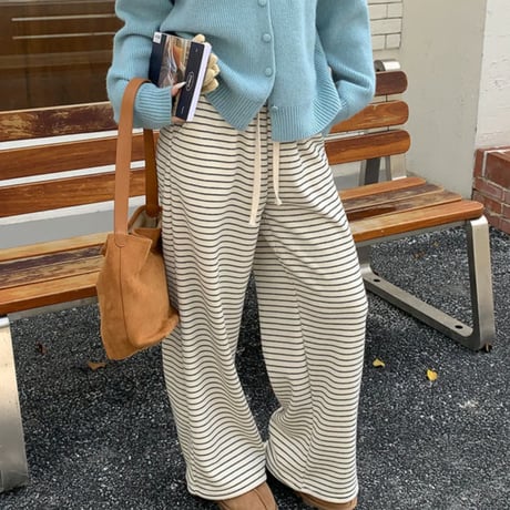 Soft Stripe Fleece Pants｜ソフトストライプフリースパンツ（2color）　HC1008