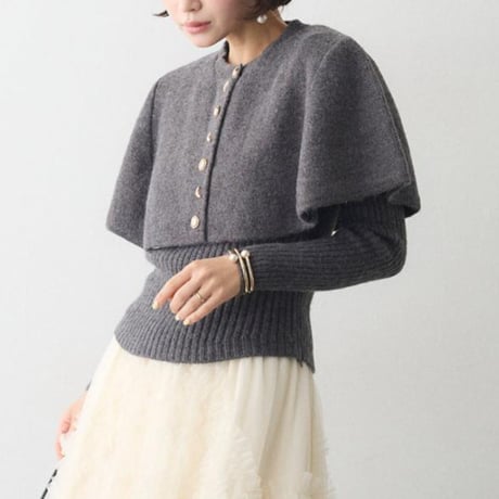 Cape Layered Knit Top｜ケープレイヤードニットトップス（3color）　 HF1011