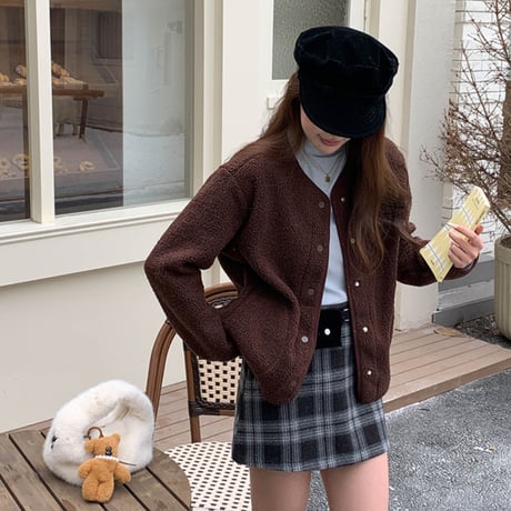 Cozy Warm Faux Lamb Jacket｜フェイクラムウールジャケット（3color）　 HA1027