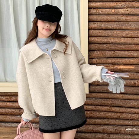Wool Dot Trim Mini Skirt｜ウールドットトリムミニスカート（2color）　HD1007