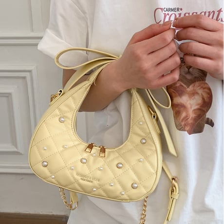 Pearl Ribbon Mini Bag｜パールリボンミニバッグ（4color）　HH1035