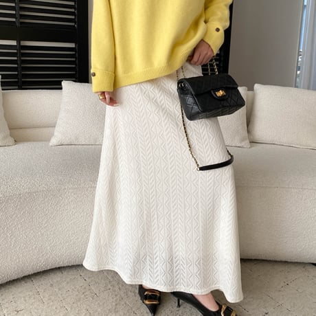 Jacquard Knit Skirt｜ジャガードニットロングスカート（3color）　HD1010