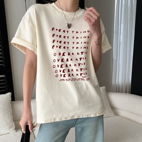 Letter Print Tee｜レタープリント半袖Tシャツ（3color）　HB1026